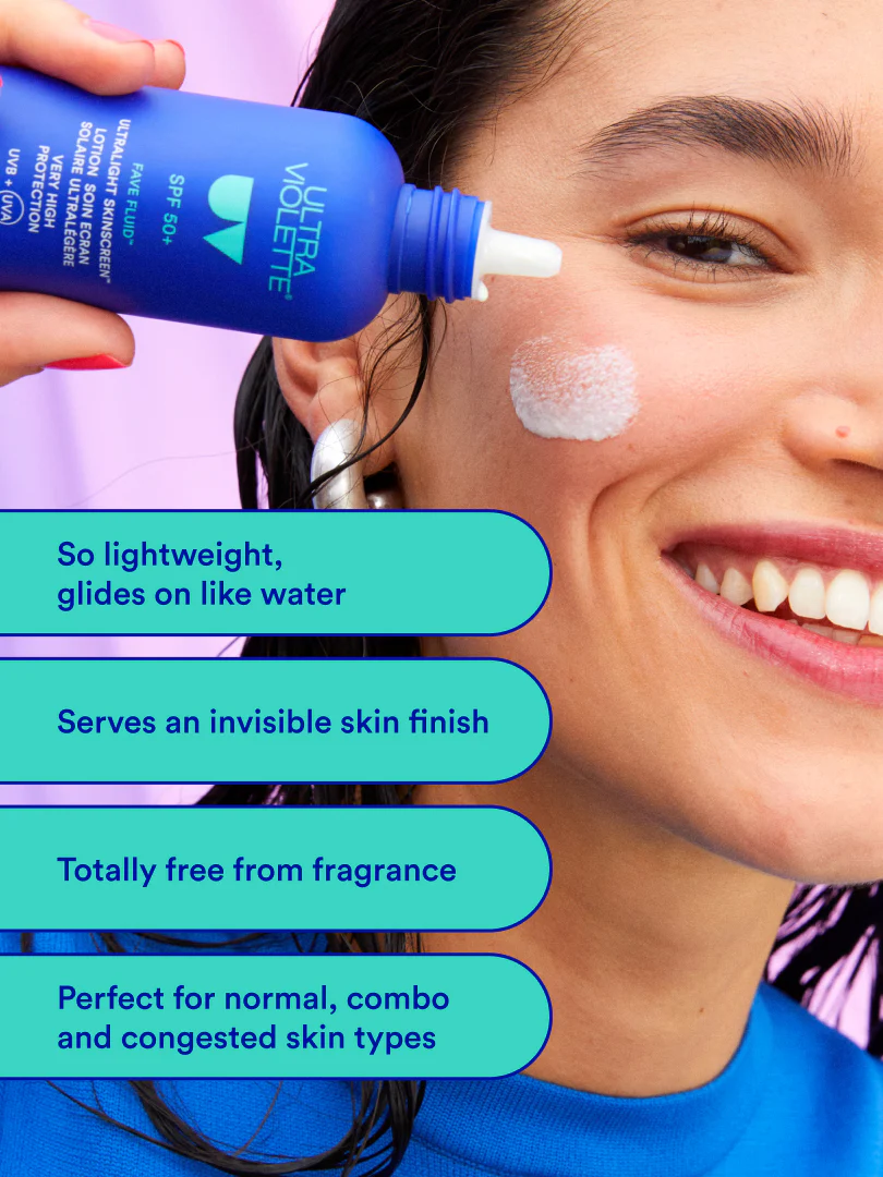 Fave Fluid SPF 50+ Ultralight Fragrance Free SKINSCREEN™ 75ml - Image 3