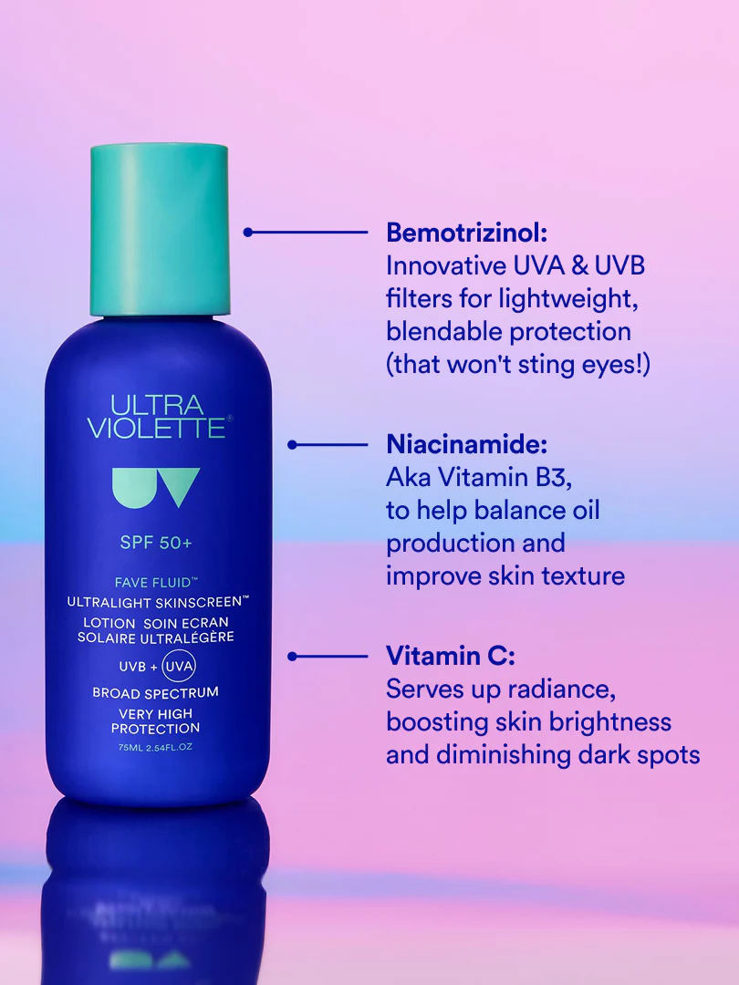 Fave Fluid SPF 50+ Ultralight Fragrance Free SKINSCREEN™ 75ml - Image 4